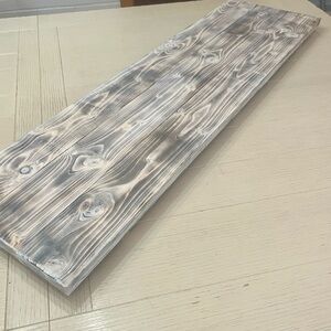Rustic wooden plank tray torched whitewash Handmade